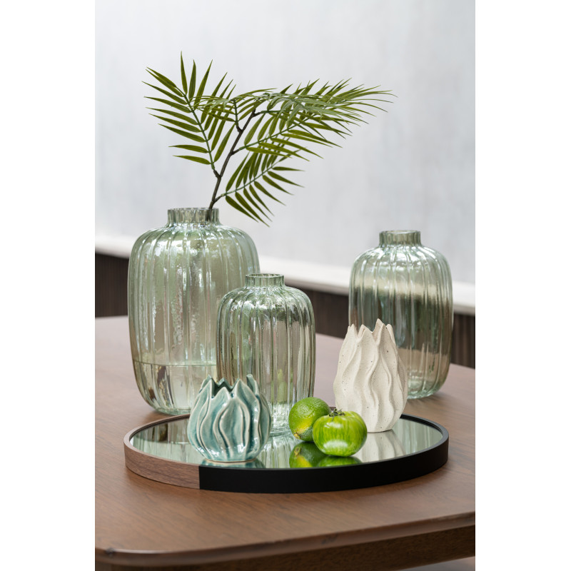 Vase Jarre Larkin Hauteur 30 cm en Verre Vert - 2
