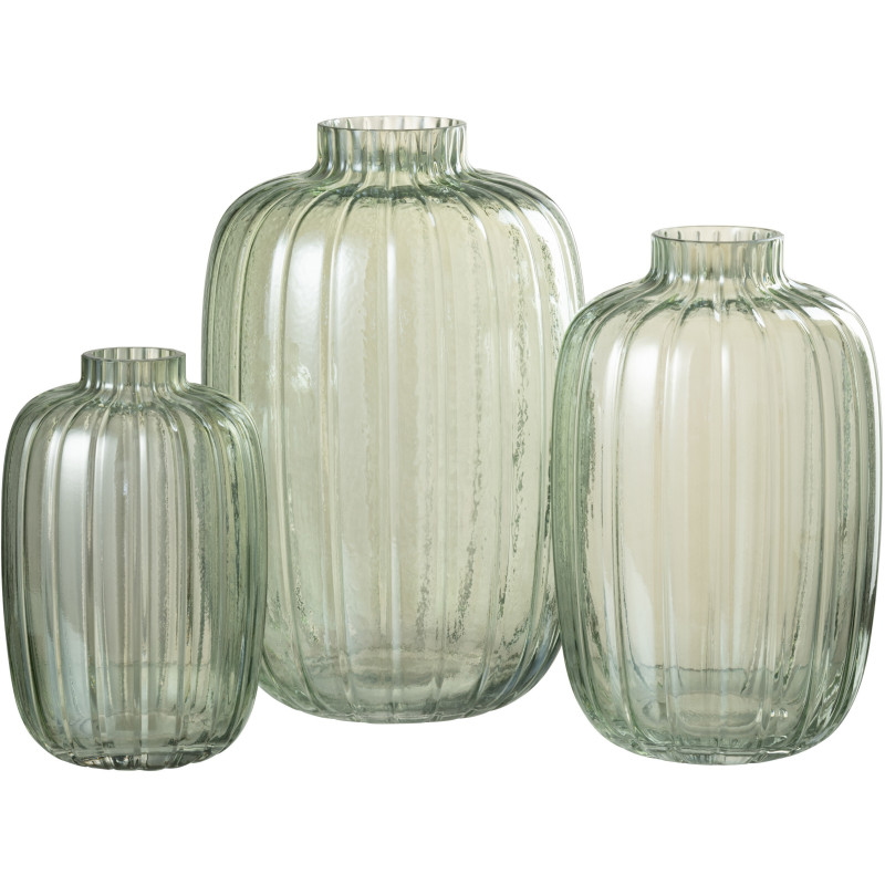 Vase Jarre Larkin Hauteur 30 cm en Verre Vert - 3