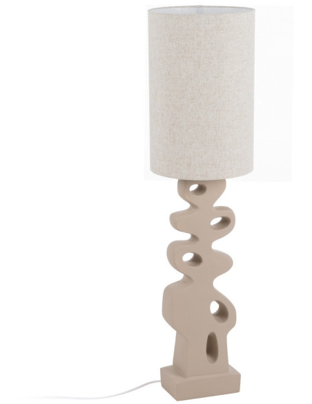 Lampadaire original organique Hauteur 126 cm en Résine Crème Lin Beige Rojal - 1
