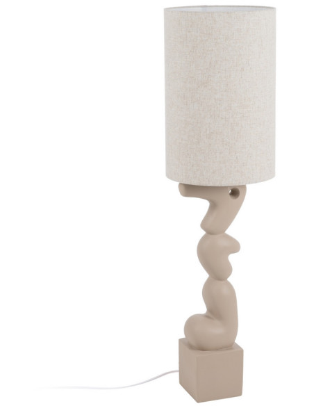 Lampadaire original organique Hauteur 128 cm en Résine Lin Beige Baena - 1
