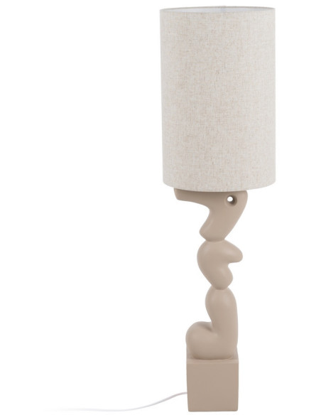 Lampadaire original organique Hauteur 128 cm en Résine Lin Beige Baena - 2