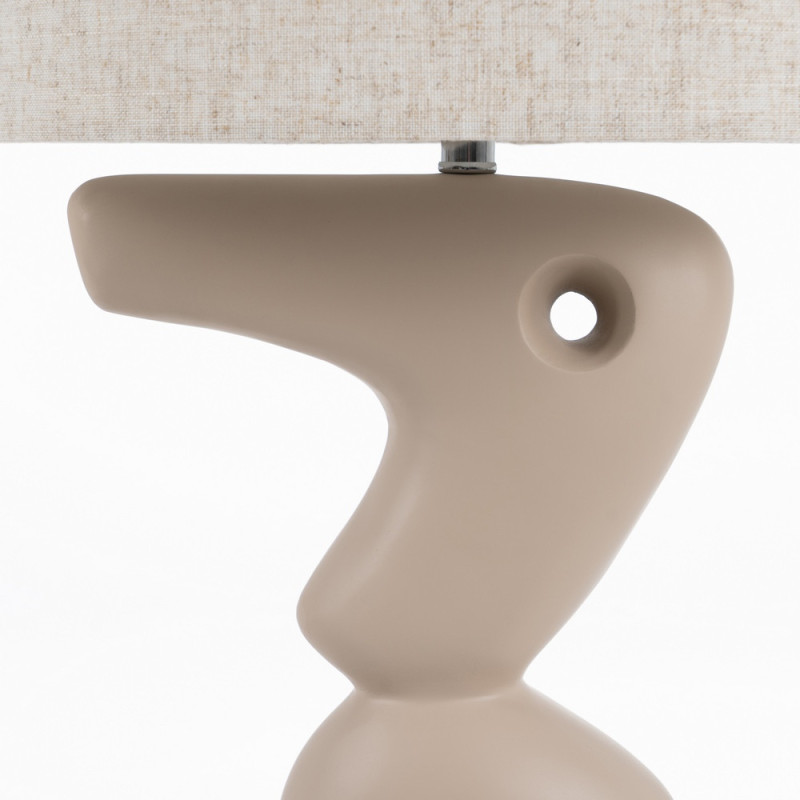 Lampadaire original organique Hauteur 128 cm en Résine Lin Beige Baena - 5
