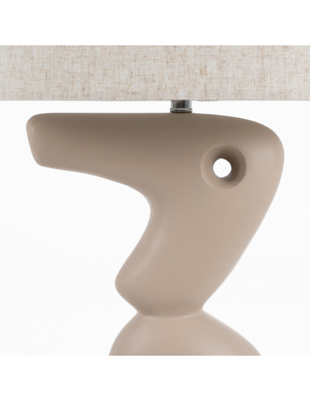 Lampadaire original organique Hauteur 128 cm en Résine Lin Beige Baena - 5