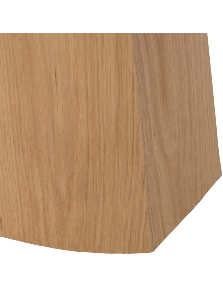 Table à manger moderne chic Ovale 6 personnes en Bois MDF Naturel Céramique Blanc Effet marbre Ezka - 9