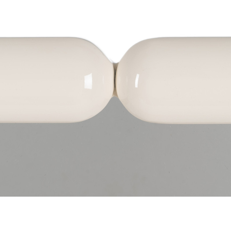 Miroir mural moderne Carré 90x90 en Bois MDF Blanc crème Laqué Orba - 3