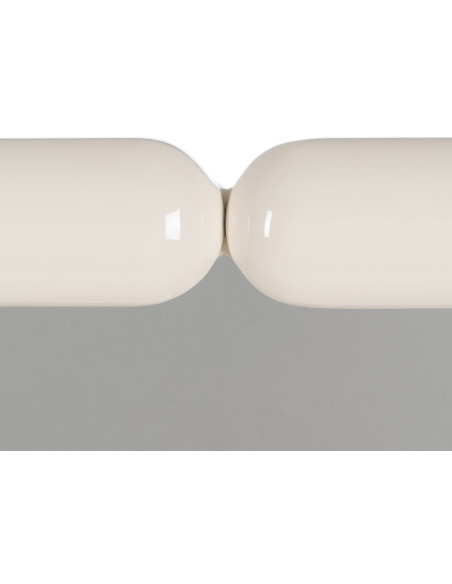 Miroir mural moderne Carré 90x90 en Bois MDF Blanc crème Laqué Orba - 3