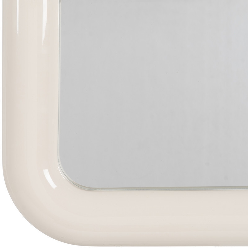 Miroir mural moderne Carré 90x90 en Bois MDF Blanc crème Laqué Orba - 5