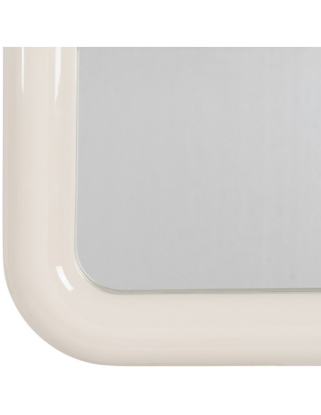 Miroir mural moderne Carré 90x90 en Bois MDF Blanc crème Laqué Orba - 5