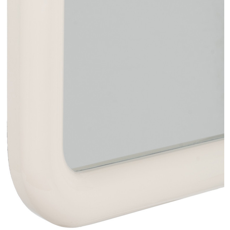 Miroir mural moderne Carré 90x90 en Bois MDF Blanc crème Laqué Orba - 6