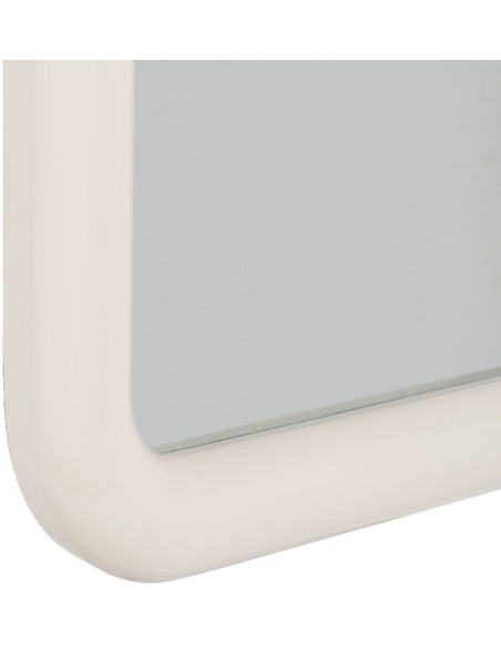 Miroir mural moderne Carré 90x90 en Bois MDF Blanc crème Laqué Orba - 6