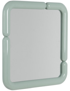 Miroir mural moderne Carré 90x90 en Bois MDF Vert Laqué Orba - 1