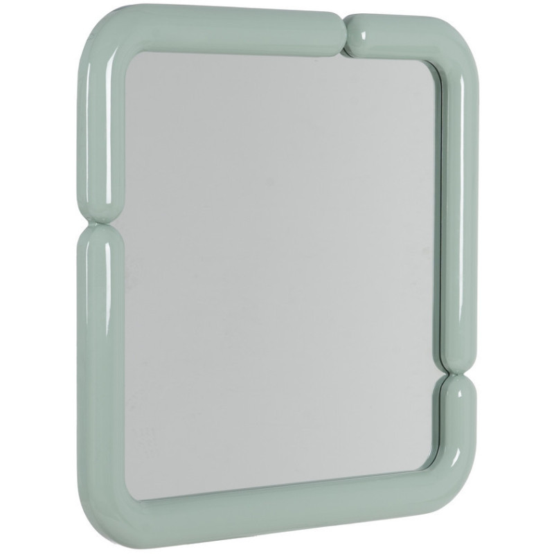Miroir mural moderne Carré 90x90 en Bois MDF Vert Laqué Orba - 1