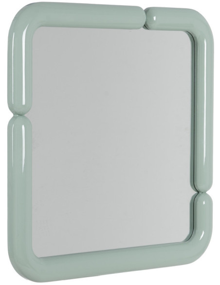 Miroir mural moderne Carré 90x90 en Bois MDF Vert Laqué Orba - 1