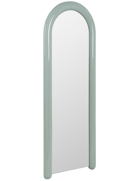 Grand Miroir mural moderne Arrondi 60x160 en Bois MDF Vert Laqué Abla - 1