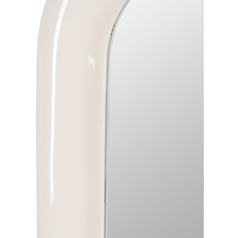 Grand Miroir mural moderne Arrondi 80x180 en Bois MDF Blanc crème Laqué Baza - 3