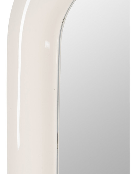 Grand Miroir mural moderne Arrondi 80x180 en Bois MDF Blanc crème Laqué Baza - 3