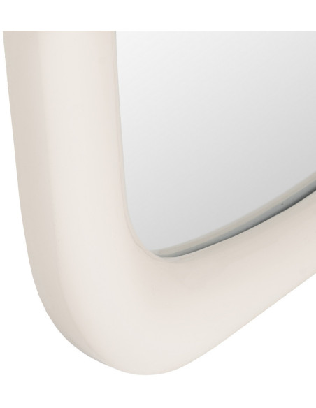 Grand Miroir mural moderne Arrondi 80x180 en Bois MDF Blanc crème Laqué Baza - 6