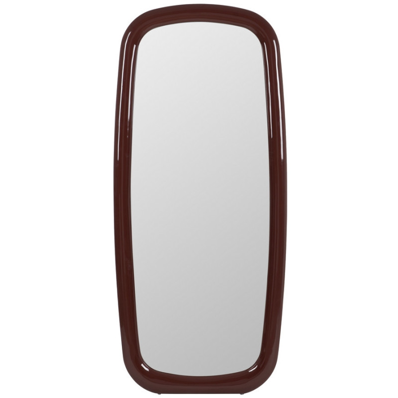 Grand Miroir mural moderne Arrondi 80x180 en Bois MDF Rouge grenat Laqué Baza - 1