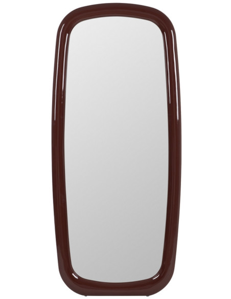 Grand Miroir mural moderne Arrondi 80x180 en Bois MDF Rouge grenat Laqué Baza - 1
