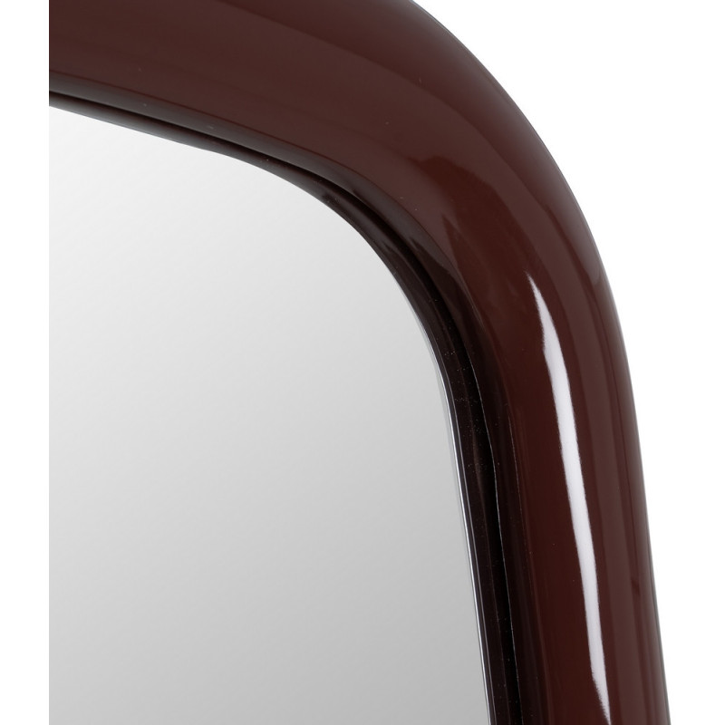 Grand Miroir mural moderne Arrondi 80x180 en Bois MDF Rouge grenat Laqué Baza - 5