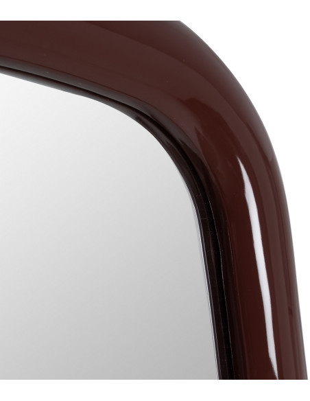 Grand Miroir mural moderne Arrondi 80x180 en Bois MDF Rouge grenat Laqué Baza - 5