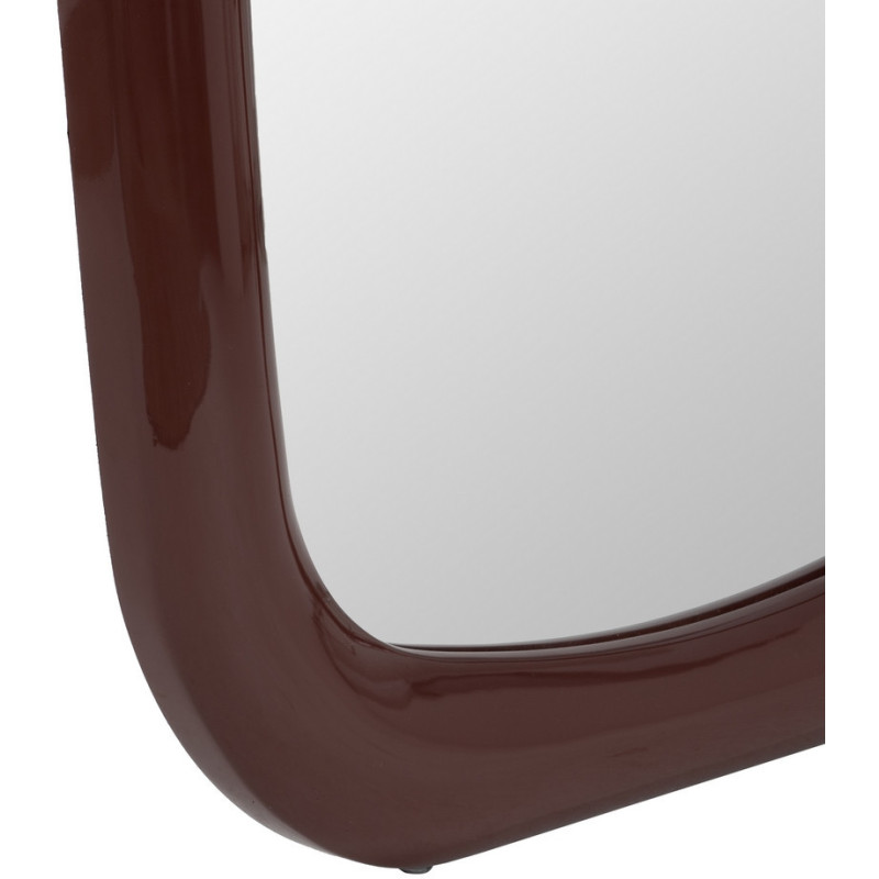 Grand Miroir mural moderne Arrondi 80x180 en Bois MDF Rouge grenat Laqué Baza - 6