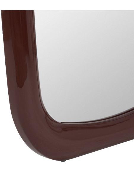 Grand Miroir mural moderne Arrondi 80x180 en Bois MDF Rouge grenat Laqué Baza - 6