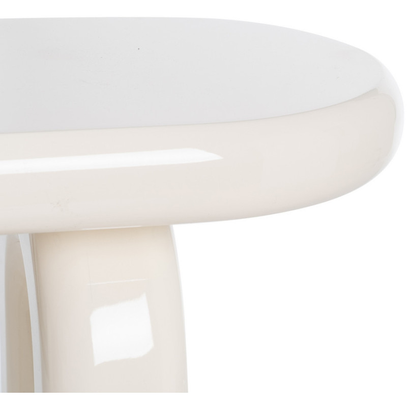 Console d'entrée moderne Ovale en Bois MDF Blanc crème Laqué Urda - 6