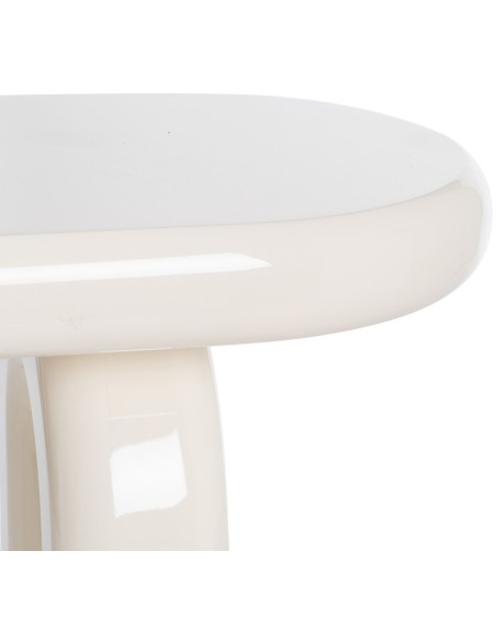 Console d'entrée moderne Ovale en Bois MDF Blanc crème Laqué Urda - 6