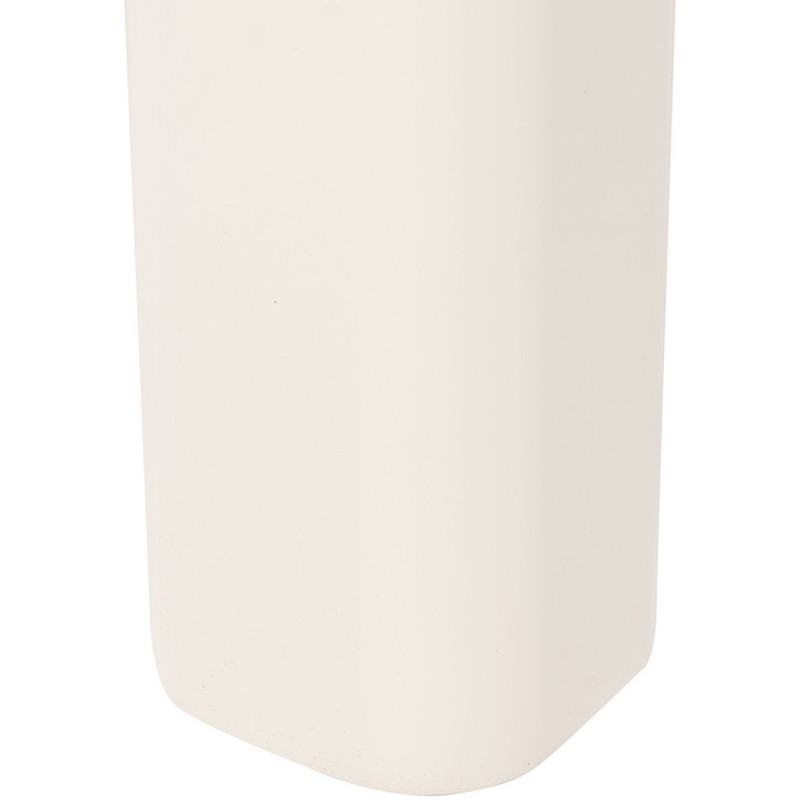 Console d'entrée moderne Ovale en Bois MDF Blanc crème Laqué Urda - 7