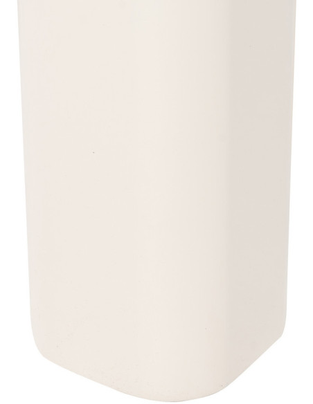 Console d'entrée moderne Ovale en Bois MDF Blanc crème Laqué Urda - 7