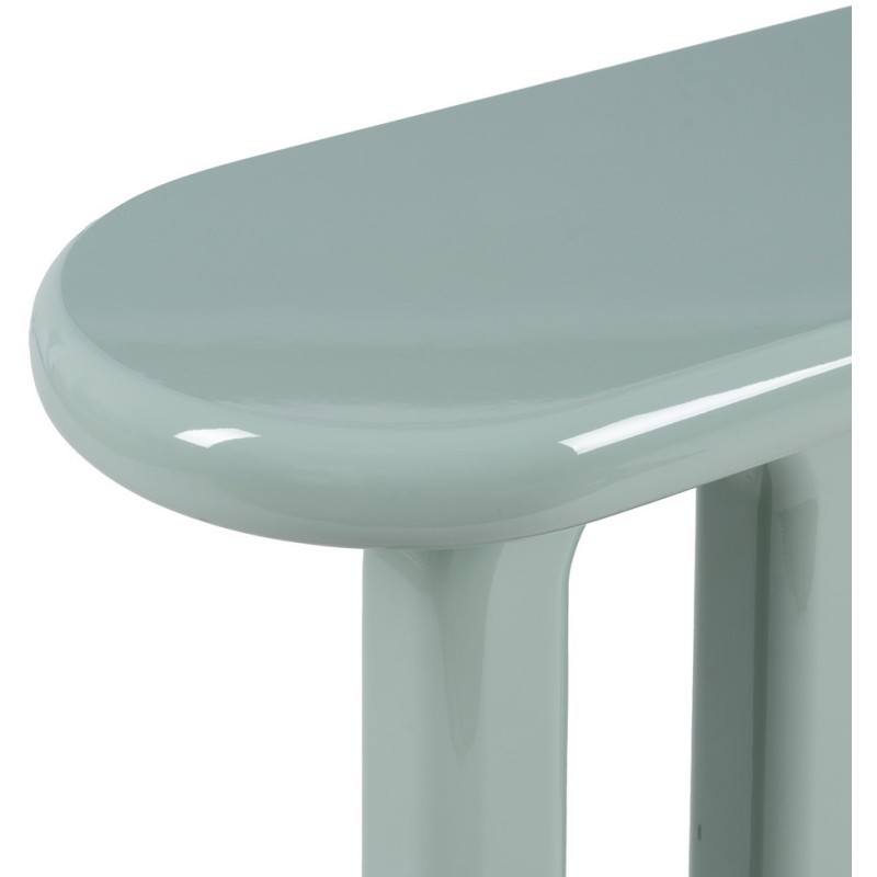Console d'entrée moderne Ovale en Bois MDF Vert Laqué Urda - 3