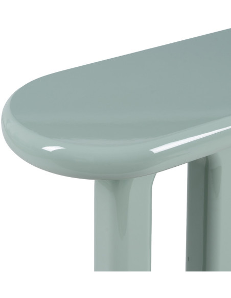 Console d'entrée moderne Ovale en Bois MDF Vert Laqué Urda - 3