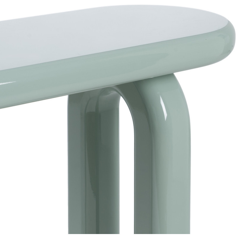 Console d'entrée moderne Ovale en Bois MDF Vert Laqué Urda - 5