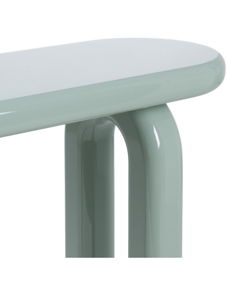 Console d'entrée moderne Ovale en Bois MDF Vert Laqué Urda - 5