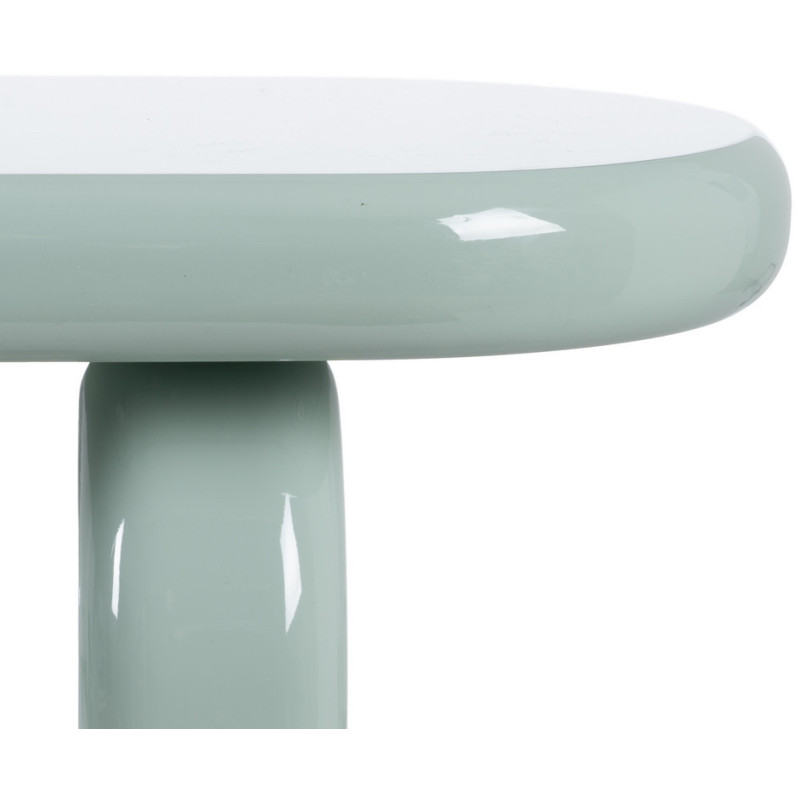 Console d'entrée moderne Ovale en Bois MDF Vert Laqué Urda - 6