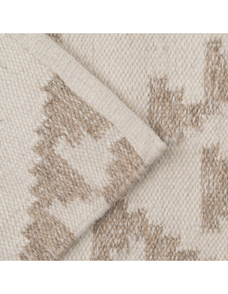 Grand Tapis ethnique chic Rectangulaire 160x230 en Laine Coton Blanc Naturel Noya - 5