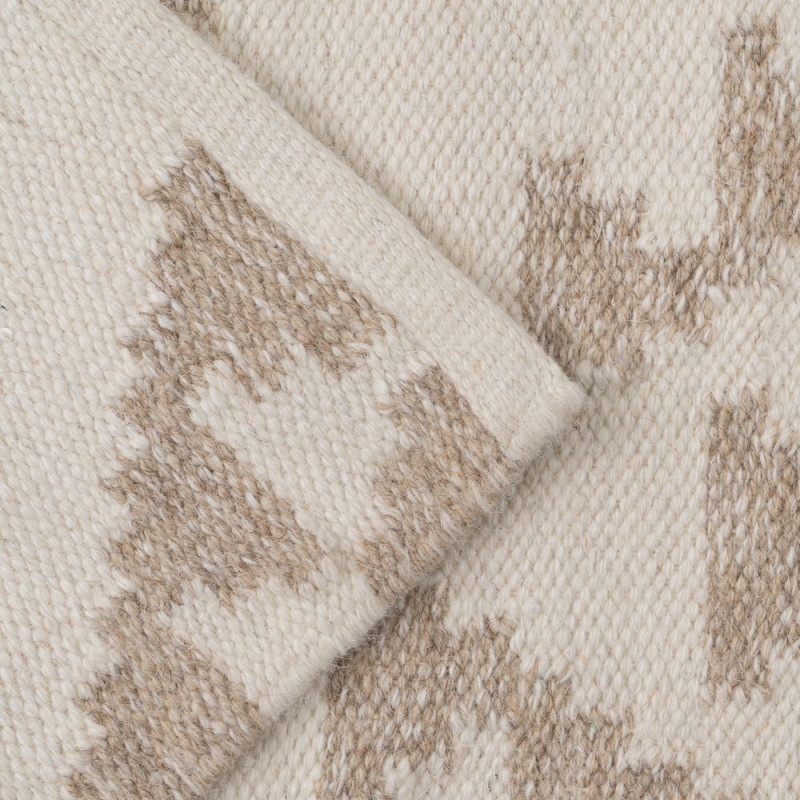 Grand Tapis ethnique chic Rectangulaire 200x300 en Laine Coton Blanc Beige Motif berbère Ilyas - 5