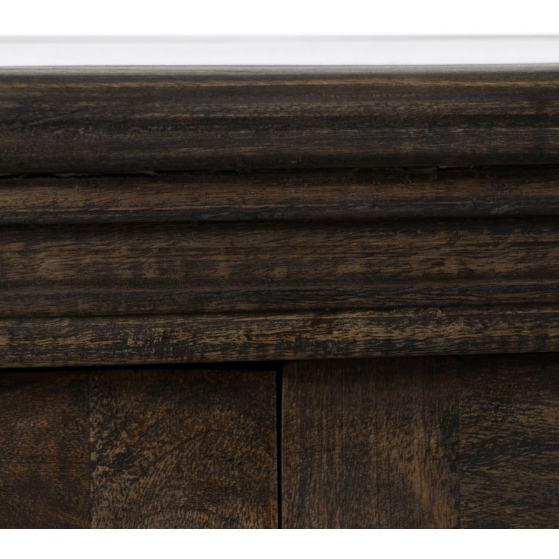 Grand Îlot de cuisine 4 portes 6 étagères en Bois de manguier Gris Marbre Beige Gata - 10