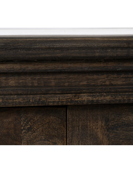 Grand Îlot de cuisine 4 portes 6 étagères en Bois de manguier Gris Marbre Beige Gata - 10