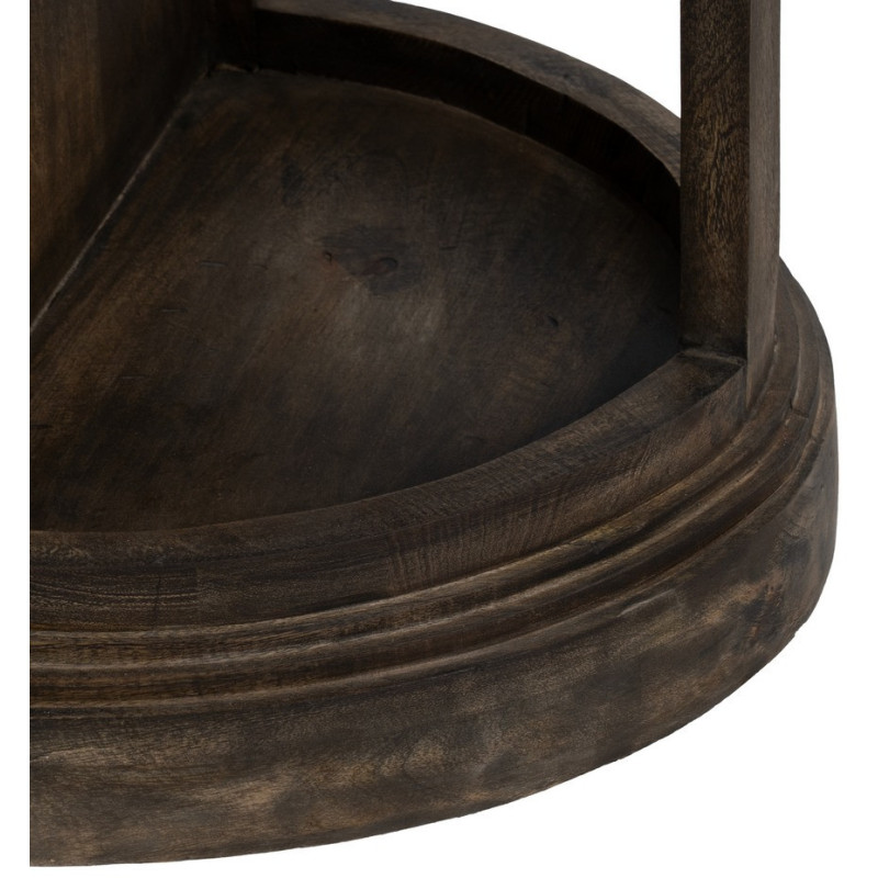 Grand Îlot de cuisine 4 portes 6 étagères en Bois de manguier Gris Marbre Beige Gata - 11