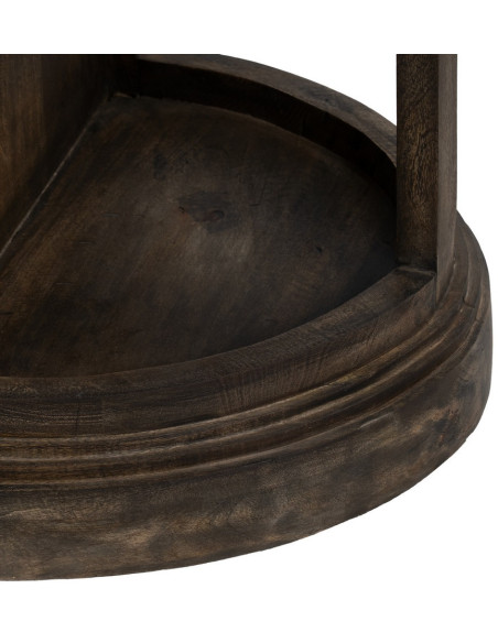 Grand Îlot de cuisine 4 portes 6 étagères en Bois de manguier Gris Marbre Beige Gata - 11