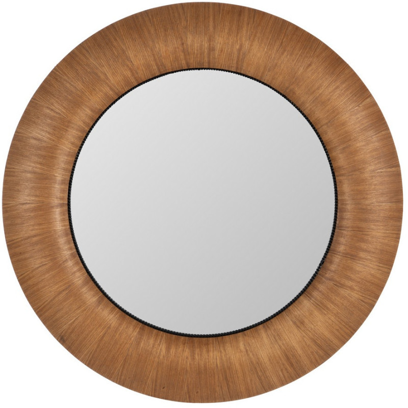 Grand Miroir mural original Ovale 100x110 en Bois de frêne Bois MDF Miel Meco - 2