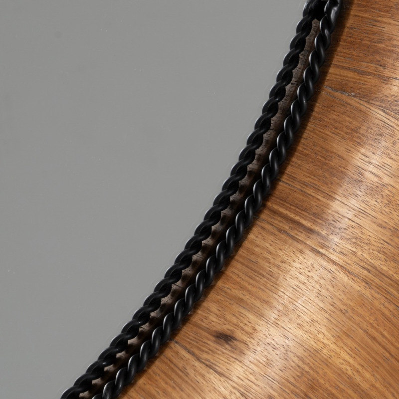 Grand Miroir mural original Ovale 100x110 en Bois de frêne Bois MDF Miel Meco - 3