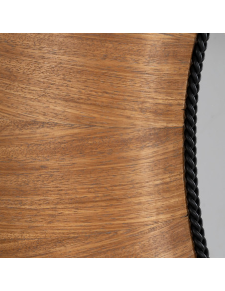 Grand Miroir mural original Ovale 100x110 en Bois de frêne Bois MDF Miel Meco - 4