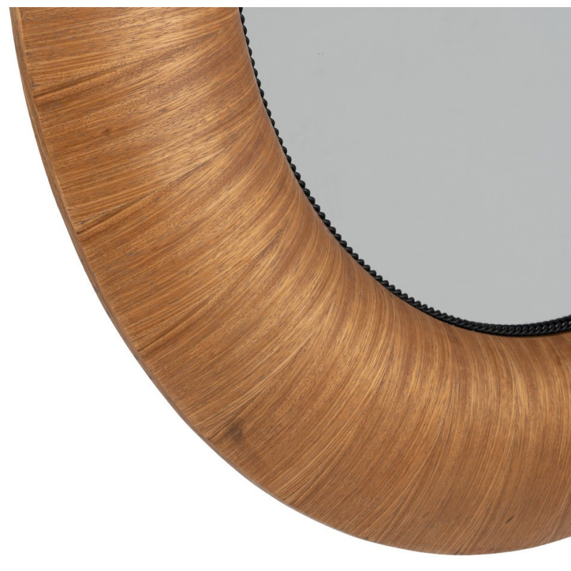 Grand Miroir mural original Ovale 100x110 en Bois de frêne Bois MDF Miel Meco - 5