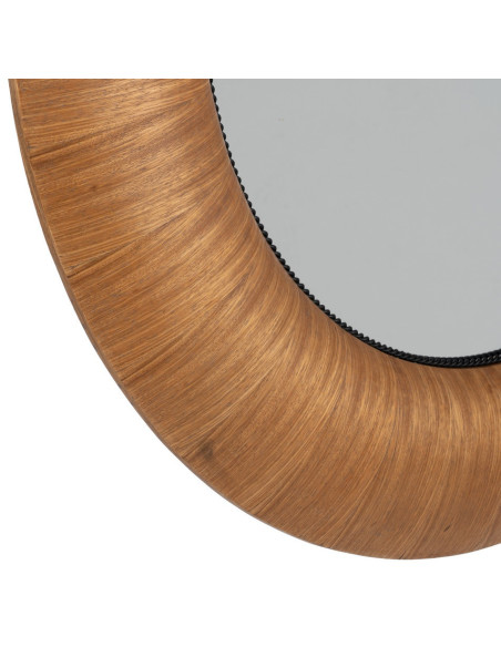 Grand Miroir mural original Ovale 100x110 en Bois de frêne Bois MDF Miel Meco - 5