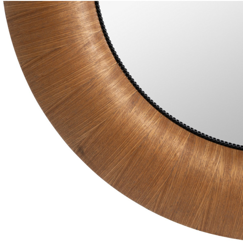 Grand Miroir mural original Ovale 100x110 en Bois de frêne Bois MDF Miel Meco - 6