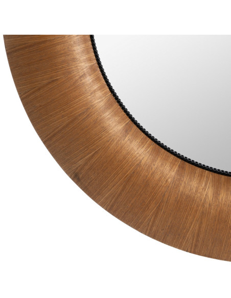 Grand Miroir mural original Ovale 100x110 en Bois de frêne Bois MDF Miel Meco - 6