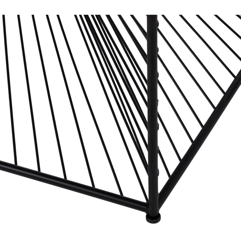 Table basse moderne Rectangulaire 80 cm en Métal Noir Verre Transparent Viana - 6